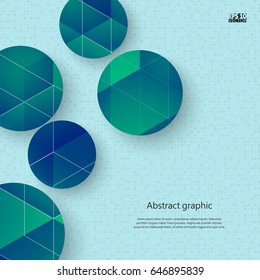 Abstract geometric shapes in circles with shadow. Eps10 Vector illustration.