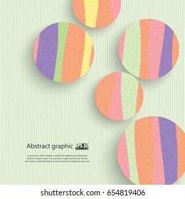 Abstract geometric shapes in circles with shadow. Eps10 Vector illustration