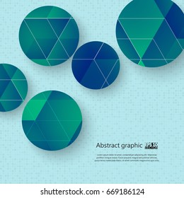 Abstract geometric shapes in circles with shadow. Eps10 Vector illustration.