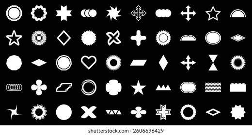 Abstract geometric shapes, collection of vibrant geometric shapes creating an abstract pattern. Basic Geometric Shapes. School geometry vector diagram. Vector illustration.