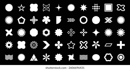 Abstract geometric shapes, collection of vibrant geometric shapes creating an abstract pattern. Basic Geometric Shapes. School geometry vector diagram. Vector illustration.
