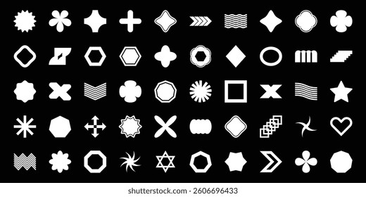 Abstract geometric shapes, collection of vibrant geometric shapes creating an abstract pattern. Basic Geometric Shapes. School geometry vector diagram. Vector illustration.