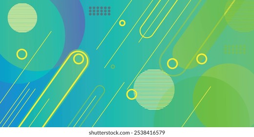 abstract geometric shapes composition background. blue and green gradient geometric shapes background