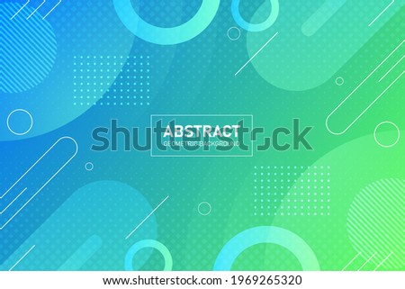abstract geometric shapes composition background. blue and green gradient geometric shapes background for web banner, flyer, poster, brochure, cover