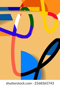 Abstract geometric shapes composition design vector background. Colorful minimalist poster, banner, web in Scandinavian style.