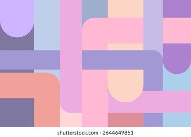 Abstract geometric shapes composition design vector background. Colorful minimalist poster, banner. Vector illustration.