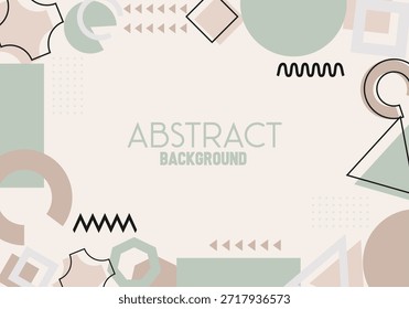 Abstract Geometric Shapes Composition in Muted Tones