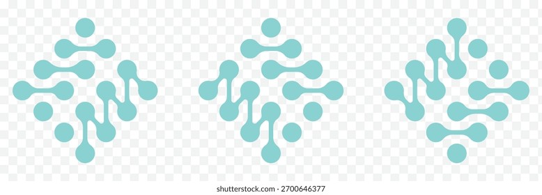 Formas geométricas abstratas de moléculas conectadas. Variedade Padrão colorido de pontos metabólicos no fundo branco. Vetor design moderno. fundo branco para banners, adesivos, impressões, cartazes. EPS 10.