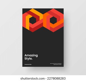 Abstract geometric shapes cover layout. Amazing postcard vector design concept.