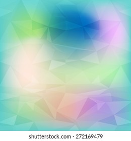 Abstract Geometric Shapes Design. Blurred and Low Poly Style Background Template