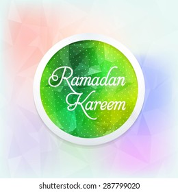 Abstract Geometric Shapes Design. Blurred and Low Poly Style Ramadan Kareem Background.