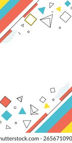 Abstract geometric shapes design with vibrant diagonal stripes and modern pattern elements for creative projects