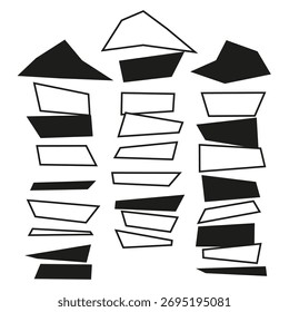 Abstract geometric shapes. Diagonal slice elements. Black white graphic. Vector modern design. EPS 10.