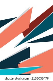 Abstract geometric shapes in different colors. Sharp triangles. Can be used for wallpapers, posters, presentations, brochures, covers, banners, advertisements. Vector illustration
