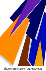 Abstract geometric shapes in different colors. Sharp triangles. Can be used for wallpapers, posters, presentations, brochures, covers, banners, advertisements. Vector illustration