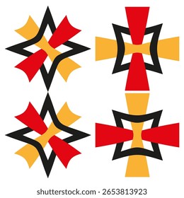 Abstrait des formes géométriques. Image vectorielle dynamique des couleurs. Motif de formulaire entrecroisé. Illustration d'art moderne.