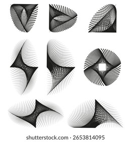 Abstrait des formes géométriques. Motifs de ligne dynamiques. Éléments d'Image vectorielle modernes. Graphique d'illusion optique.
