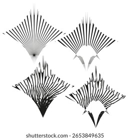 Abstrait des formes géométriques. Motif de ligne dynamique. Image vectorielle de forme radiale. Illustration artistique moderne.