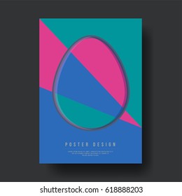 Abstract Geometric Shapes Easter Egg Cover Design layout for banners, wallpaper, flyers, invitation, posters, brochure, voucher discount - Vector illustration template
