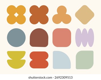 Abstract Geometric Shapes and Elements Composition