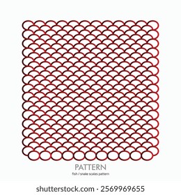abstract geometric shapes fish or snake scales pattern, white and red. seamless