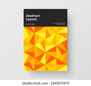 Abstract geometric shapes flyer concept. Simple journal cover A4 vector design template.