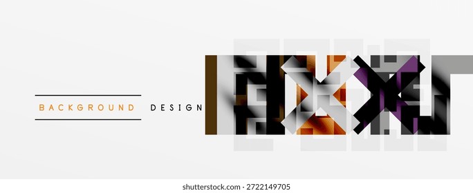 Formas geométricas abstratas formam o design moderno. Tons castanhos, brancos e cinza criam interesse visual. Estilo minimalista com elementos de texto presentes.