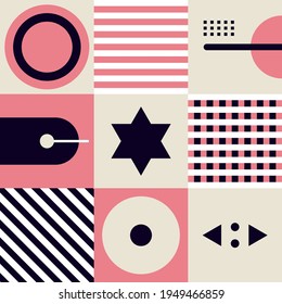 Abstract geometric shapes and form simple pattern composition backgroud. Vector illustration