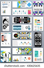 Abstract Geometric Shapes and Frames for Presentation, Annual Reports, Flyers, Brochures, Leaflets, Posters, Business Cards and Document Cover Pages Design. A4 Title Template.