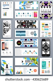 Abstract Geometric Shapes and Frames for Presentation, Annual Reports, Flyers, Brochures, Leaflets, Posters, Business Cards and Document Cover Pages Design. A4 Title Template.
