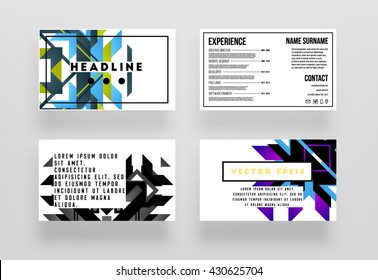 Abstract Geometric Shapes and Frames for Presentation, Annual Reports, Flyers, Brochures, Leaflets, Posters, Business Cards and Document Cover Pages Design. A4 Title Template.