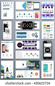 Abstract Geometric Shapes and Frames for Presentation, Annual Reports, Flyers, Brochures, Leaflets, Posters, Business Cards and Document Cover Pages Design. A4 Title Template.