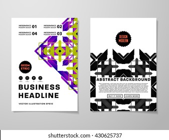 Abstract Geometric Shapes and Frames for Presentation, Annual Reports, Flyers, Brochures, Leaflets, Posters, Business Cards and Document Cover Pages Design. A4 Title Template.
