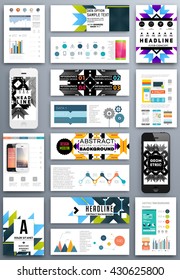 Abstract Geometric Shapes and Frames for Presentation, Annual Reports, Flyers, Brochures, Leaflets, Posters, Business Cards and Document Cover Pages Design. A4 Title Template.