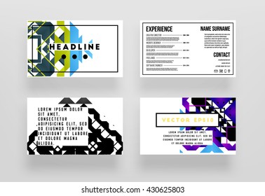 Abstract Geometric Shapes and Frames for Presentation, Annual Reports, Flyers, Brochures, Leaflets, Posters, Business Cards and Document Cover Pages Design. A4 Title Template.