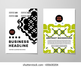 Abstract Geometric Shapes and Frames for Presentation, Annual Reports, Flyers, Brochures, Leaflets, Posters, Business Cards and Document Cover Pages Design. A4 Title Template.