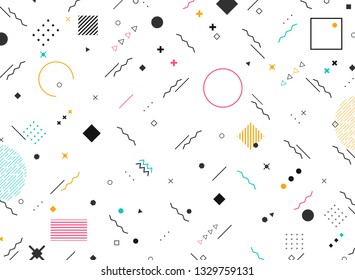 Abstract geometric shapes funky stile of colorful modern pattern background. You can use for modern design of new elements design, cover, ad, poster, print. illustration vector eps10