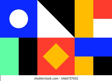 Abstract geometric shapes. Geometry minimalistic artwork poster with simple shape and figure. Abstract vector pattern design in Scandinavian style for web banner, business presentation, branding pack