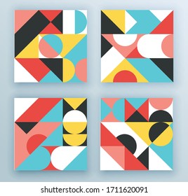 abstract geometric shapes. Geometry minimalistic artwork poster with simple shape and figure. Abstract vector pattern design in Scandinavian style for web banner, business presentation
