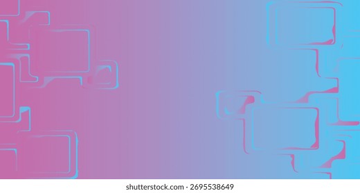 Abstract Geometric Shapes with Gradient Colors and Outlined Edge