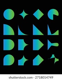 Abstract geometric shapes in gradient colors