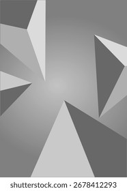 Abstract geometric shapes in grayscale create dynamic and modern composition