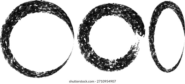 Abstract Geometric Shapes Grayscale Rings for Artistic and Modern Design Projects
