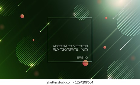 Abstract geometric shapes green background. Eps10 vector