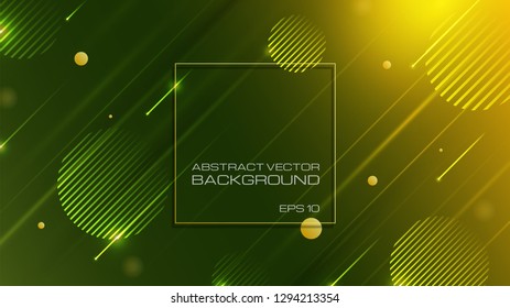 Abstract geometric shapes green background. Eps10 vector