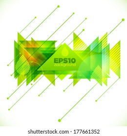 Abstract geometric shapes. Green fresh vector illustration.