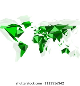 abstract geometric shapes green planet earth, business background