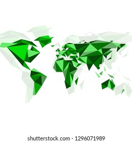 Abstract geometric shapes green planet earth, business background. Planet. Green Earth