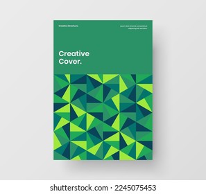 Abstract geometric shapes handbill layout. Colorful journal cover A4 design vector template.