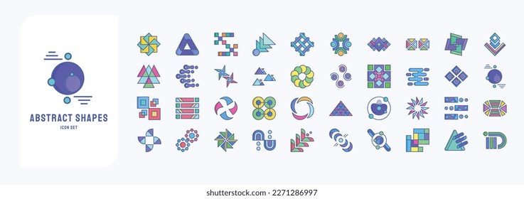 Abstract geometric Shapes icon set, including icons like Pattern, shapes,  and more. vector icon
